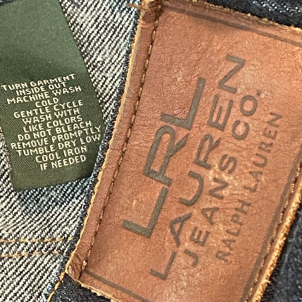 ~ Lauren Ralph Lauren 10 Jeans LRL Classic Straight Mid Rise Women's Dark Blue - Picture 12 of 16